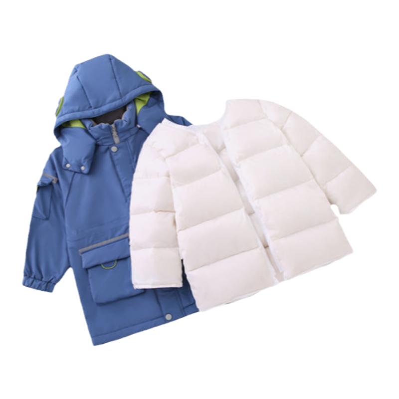 象老大男中小童羽绒服中长款2025新款冬季宝宝宇航员外套可拆卸厚