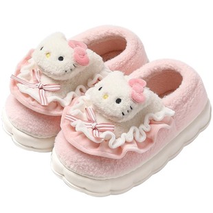 HelloKitty猫儿童棉拖鞋女童冬季2025新款女孩中大童家居毛绒棉鞋