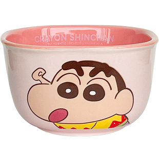 蜡笔小新陶瓷饭碗盘子家用一人食吃饭碗菜盘可爱儿童餐具碗碟套装