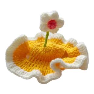 春田花花猫咪帽子露耳朵小花苗猫帽子头套装扮可爱装饰帽拍照道具