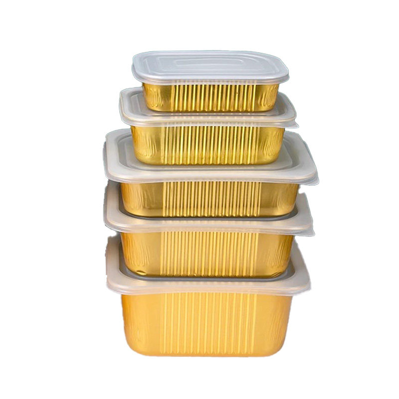 升级加厚加硬长方形食品级铝箔盒