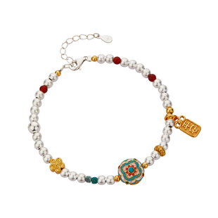 顺庆银楼S925银锦堂春手链女款新中式国风高级感百搭生日礼物好运