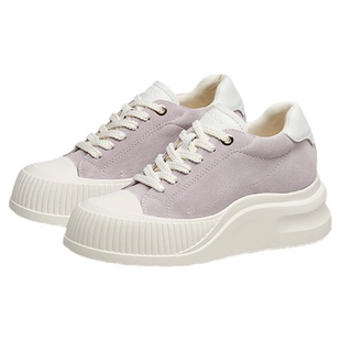 李晟同款长腿日记蹀愫25新品运动厚底增高7.5小白鞋配裙休闲板鞋