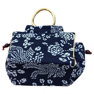 乌镇蓝印花布手拎包零钱包钥匙包手机包买菜包民族风配旗袍小提包