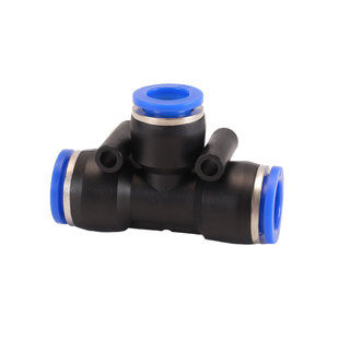 变径三通气管快速接头PEG10-6-10快插转异径PU管一分二路气动元件