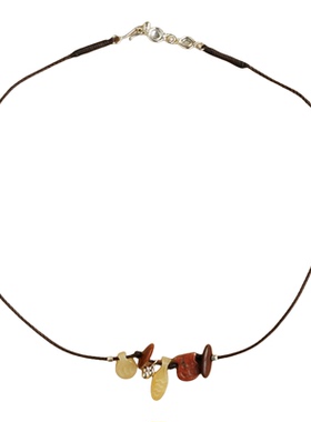 胡椒盐纯银碰杯编绳项链