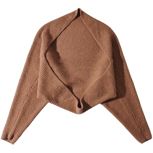 liviahome 美式慵懒一片式廓形外搭针织毛衣罩衫外套长袖女秋冬