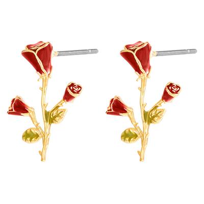 耳钉玫瑰花朵耳饰OSEWAYA