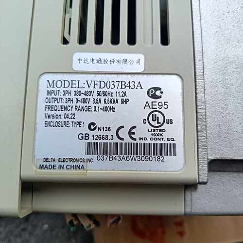 议价台达变频器 VFD037B43A