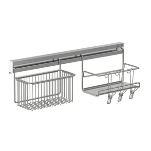 御仕家浴室花洒置物架免打孔墙上淋浴房不锈钢洗澡间沐浴露收纳架