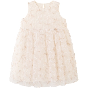 英氏儿童裙子夏季透气网纱百褶蓬蓬公主裙可爱2025新款女童连衣裙