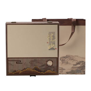 中式高档普洱茶饼礼品盒包装盒礼盒357克200克送礼白茶福鼎云南