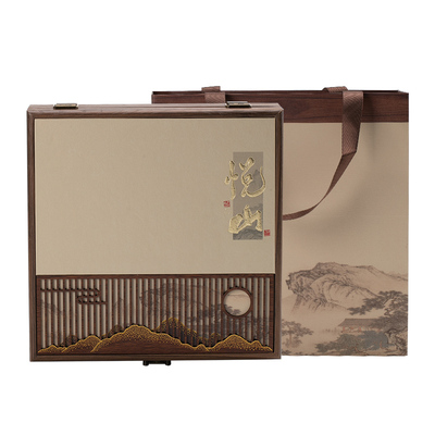 中式高档普洱茶饼礼品盒