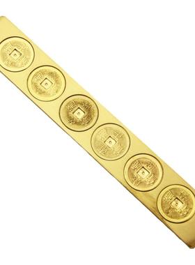 黄铜丁兰尺客厅挂件五帝钱