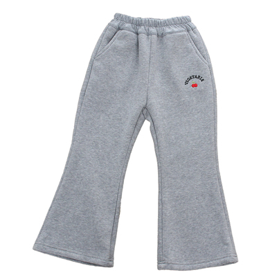 女童加厚一体绒微喇叭裤冬季新款