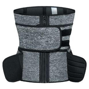 专业健身暴汗腰带加宽束腰带塑腰拉链款收腹带塑身衣双带运动护腰