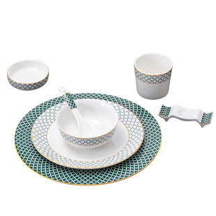 新骨瓷五星级酒店摆台餐具四件套套装高端会所中餐厅公司招待包厢