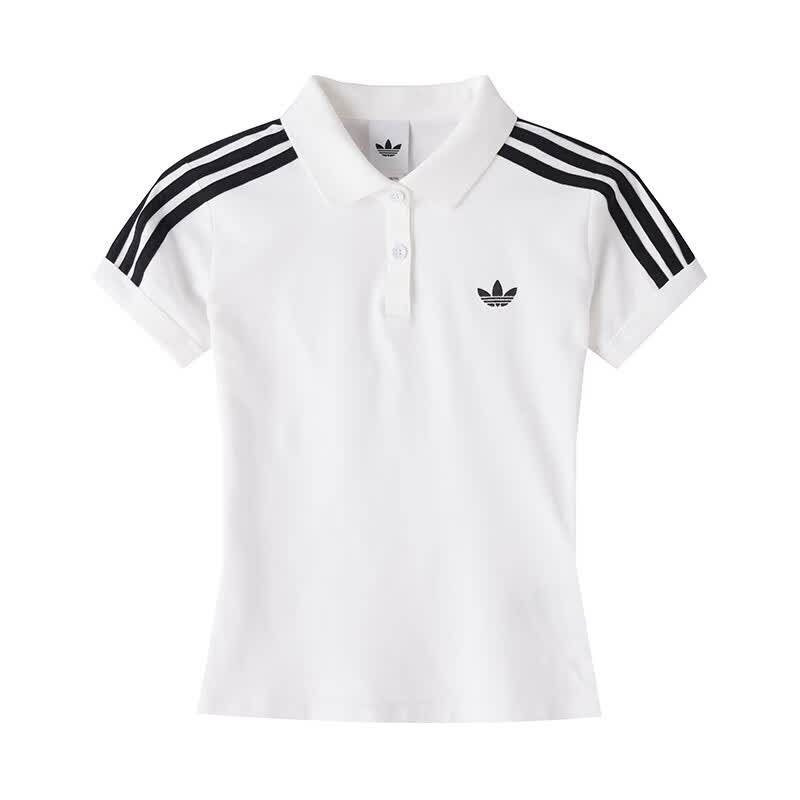 adidas三叶草女透气短袖polo衫