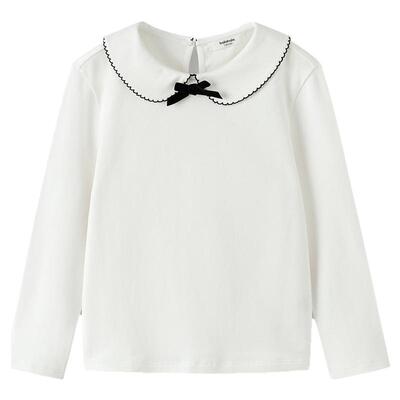 巴拉巴拉女童打底衫2025秋装新款儿童长袖T恤娃娃领内搭上衣甜美