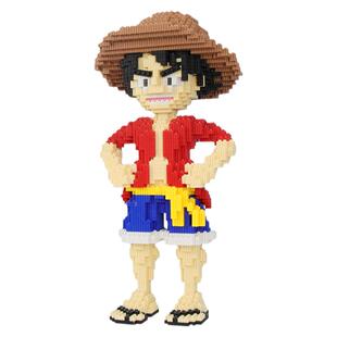 日漫路飞海贼王系列拼插玩具弗兰奇乔巴拼装积木玩具男孩生日礼物