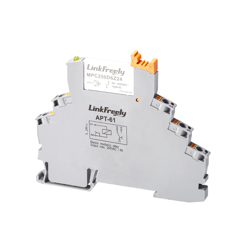 导轨超薄中间继电器模块模组24V底座MPC250D6Z24 APT-61弹簧直插