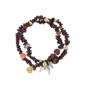 LAZY CIRCLES逐日小马手链双层宝石叠戴串珠幸运手串明星同款