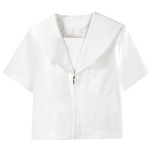 十字银河jk衬衫长短袖札幌襟关西襟黑白无本春秋基础款水手服上衣