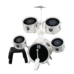 俏娃大白金架子鼓儿童玩具初学者入门家用练习爵士鼓打鼓乐器3岁6