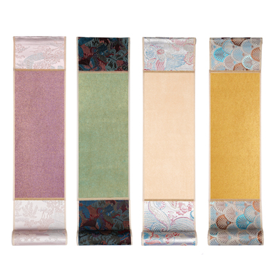 买2送1织锦迷你小卷轴鎏金画轴