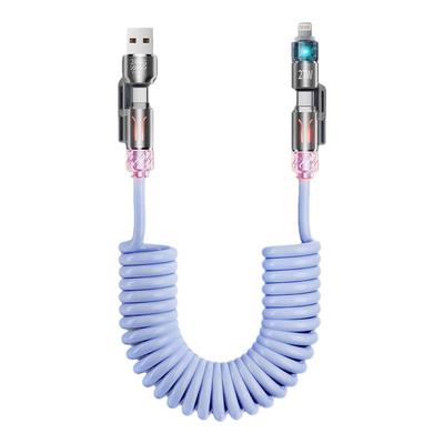 四合一弹簧数据线双头超级快充6A闪充车载投屏充电器伸缩适用华为