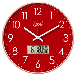 康巴丝钟表挂钟客厅家用长续航时尚创意静音挂墙简约大气石英时钟