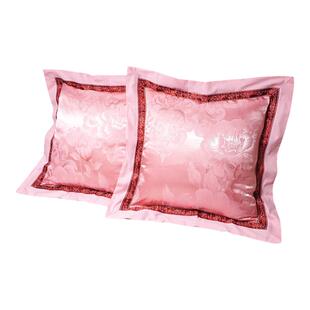 欧式全棉贡缎提花50x50床上靠背套沙发靠垫套子婚庆床头抱枕套