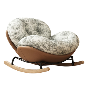 奶油风客厅摇摇椅成人阳台家用休闲懒人躺椅轻奢蜗牛单人沙发椅子