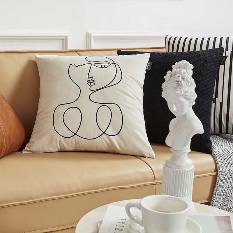 休闲现代枕头沙发垫套汽车腰支撑办公室腰支撑午睡枕头床边靠背靠