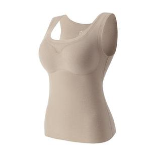 杨天真同款菇娘家德绒保暖背心女带胸垫保暖内衣秋衣内搭打底上衣