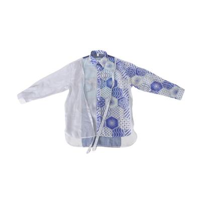 透感光泽长袖防晒衬衣国风印花