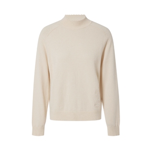 【绵羊毛x山羊绒】ELSEWHERE珂思立体提花羊绒衫女冬打底毛衣