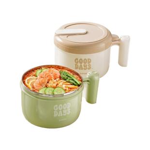 苏泊尔泡面碗带盖不锈钢饭盒学生宿舍专用方便面汤碗食堂打饭碗