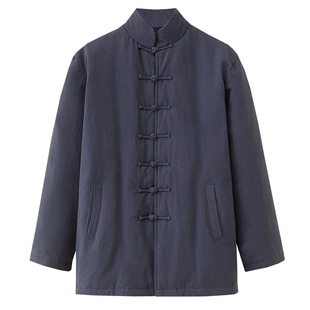 素朴保暖的中式羽绒服！原创男士冬季盘扣棉衣加厚禅茶服鸭绒棉袄