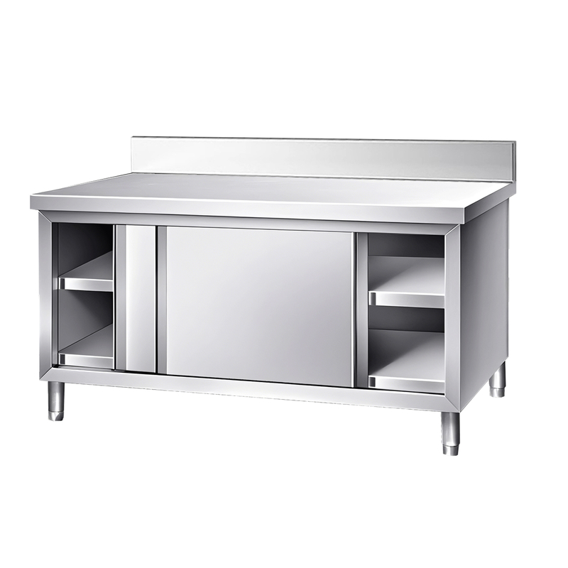 304不锈钢工作台厨房橱柜加厚专用操作台双通商用打荷台家用定制