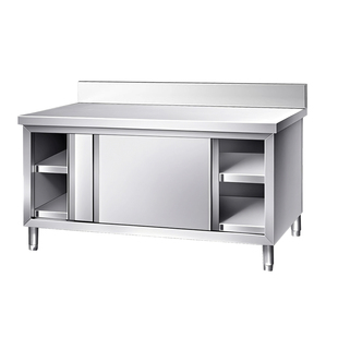 304不锈钢工作台厨房橱柜加厚专用操作台双通商用打荷台家用定制