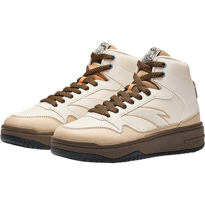 安踏街顽3皮面厚底高帮板鞋男款