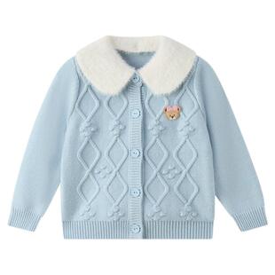 【商场同款】PawinPaw卡通小熊童装25年冬季新款女宝宝开衫外套