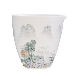 古垚/许瑞卿手工德化白瓷公道杯薄胎分茶器景德镇手绘茶海/山水杯