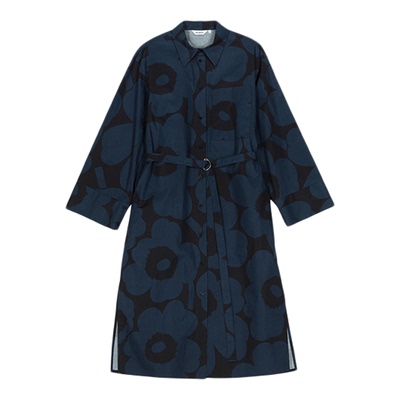 【Unikko游霓可印花】Marimekko Jalki女士衬衫式气质连衣裙