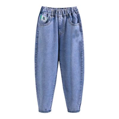 男童外穿保暖一体牛仔裤薄绒棉裤