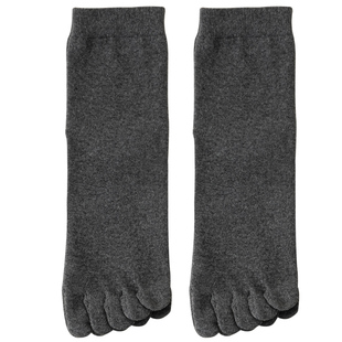 五指袜子男款秋冬季纯棉吸汗防臭7a抗菌中筒分趾袜全棉厚长袜无骨