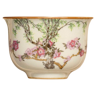 汝窑春燕圆鼎茶杯个人专用高档主人杯家用新款陶瓷待客喝茶杯子