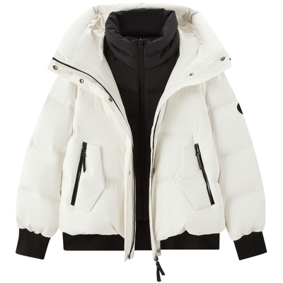 【商场同款】太平鸟都市御寒白色羽绒服女保暖立领连帽A3ACF4423