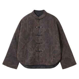 布小匠原创设计柞蚕丝香云纱夹棉外套女新款冬季新中式国风棉服